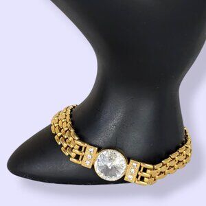 Vintage Rhinestone Accent Tennis Bracelet